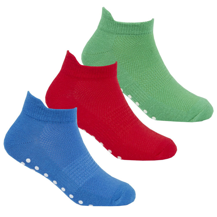 Picture of 42B567-  3 PACK - KIDS NON SLIP SOCKS WITH GRIPPERS
